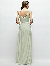 Rear View Thumbnail - Celadon Square Neck Chiffon Maxi Dress with Circle Skirt