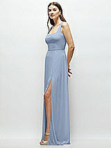 Side View Thumbnail - Cloudy Square Neck Chiffon Maxi Dress with Circle Skirt