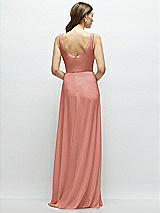 Rear View Thumbnail - Desert Rose Square Neck Chiffon Maxi Dress with Circle Skirt