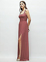 Side View Thumbnail - English Rose Square Neck Chiffon Maxi Dress with Circle Skirt