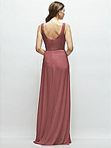 Rear View Thumbnail - English Rose Square Neck Chiffon Maxi Dress with Circle Skirt