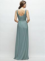 Rear View Thumbnail - Icelandic Square Neck Chiffon Maxi Dress with Circle Skirt