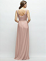 Rear View Thumbnail - Neu Nude Square Neck Chiffon Maxi Dress with Circle Skirt