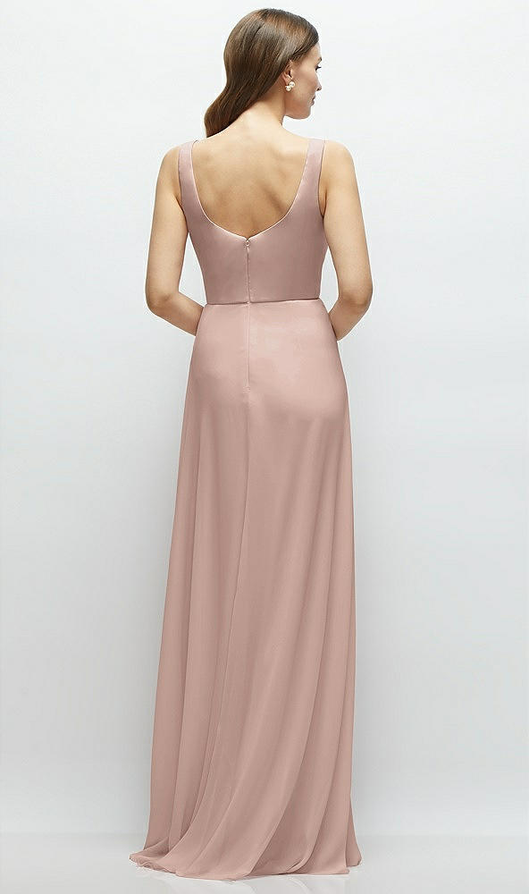 Back View - Neu Nude Square Neck Chiffon Maxi Dress with Circle Skirt