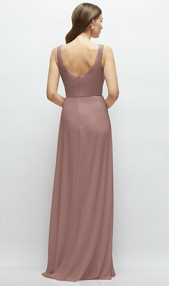 Back View - Sienna Square Neck Chiffon Maxi Dress with Circle Skirt