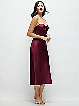 Side View Thumbnail - Cabernet Strapless Bow-Bandeau Cutout Satin Midi Slip Dress