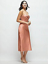 Side View Thumbnail - Copper Penny Strapless Bow-Bandeau Cutout Satin Midi Slip Dress