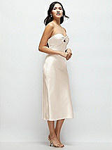 Side View Thumbnail - Oat Strapless Bow-Bandeau Cutout Satin Midi Slip Dress