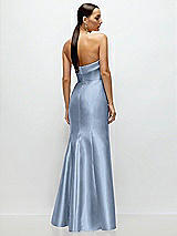 Rear View Thumbnail - Cloudy Strapless Cuff Neckline Satin Trumpet Gown