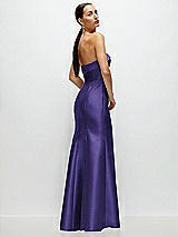 Side View Thumbnail - Grape Strapless Cuff Neckline Satin Trumpet Gown