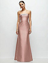 Front View Thumbnail - Neu Nude Strapless Cuff Neckline Satin Trumpet Gown