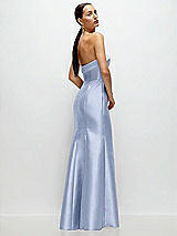 Side View Thumbnail - Sky Blue Strapless Cuff Neckline Satin Trumpet Gown