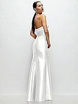 Side View Thumbnail - White Strapless Cuff Neckline Satin Trumpet Gown