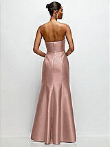 Rear View Thumbnail - Neu Nude Strapless Cat-Eye Draped Bodice Satin Tumpet Dress