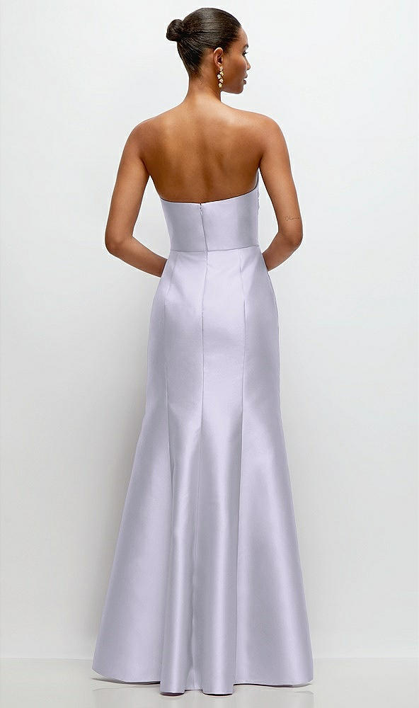 Back View - Silver Dove Strapless Cat-Eye Draped Bodice Satin Tumpet Dress