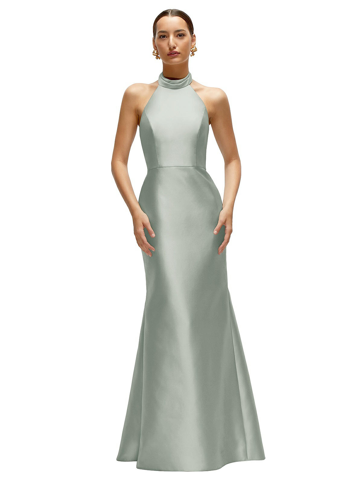 Alfred Sung outlet Off-the-Shoulder Cuff Trumpet Gown Hunter Forest Green 8 Bridesmaid