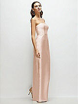 Side View Thumbnail - Cameo Strapless Satin Column Dress with Back Slit