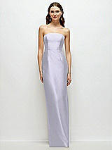 Front View Thumbnail - Silver Dove Strapless Satin Column Dress with Back Slit