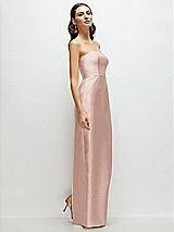 Side View Thumbnail - Toasted Sugar Strapless Satin Column Dress with Back Slit