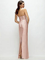 Rear View Thumbnail - Toasted Sugar Strapless Satin Column Dress with Back Slit