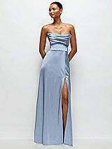 Alt View 1 Thumbnail - Cloudy A-Line Satin Maxi Dress with Convertible Off-the-Shoulder or Strapless Looks 