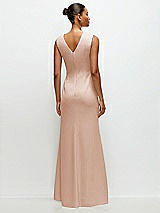 Rear View Thumbnail - Cameo Sleeveless Cap Shoulder Crepe Maxi Dress with Trumpet Skirt