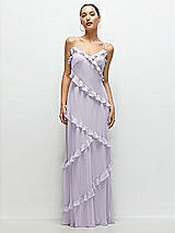 Front View Thumbnail - Moondance Asymmetrical Ruffle Chiffon Bias Slip Maxi Dress