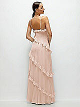 Rear View Thumbnail - Cameo Asymmetrical Ruffle Chiffon Bias Slip Maxi Dress