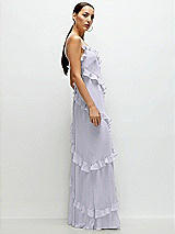 Side View Thumbnail - Silver Dove Asymmetrical Ruffle Chiffon Bias Slip Maxi Dress