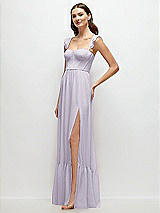 Side View Thumbnail - Moondance Ruffle Strap Chiffon Bustier Maxi Dress with Ruffle Hem A-Line Skirt