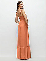 Rear View Thumbnail - Sweet Melon Ruffle Strap Chiffon Bustier Maxi Dress with Ruffle Hem A-Line Skirt