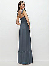 Rear View Thumbnail - Silverstone Ruffle Strap Chiffon Bustier Maxi Dress with Ruffle Hem A-Line Skirt