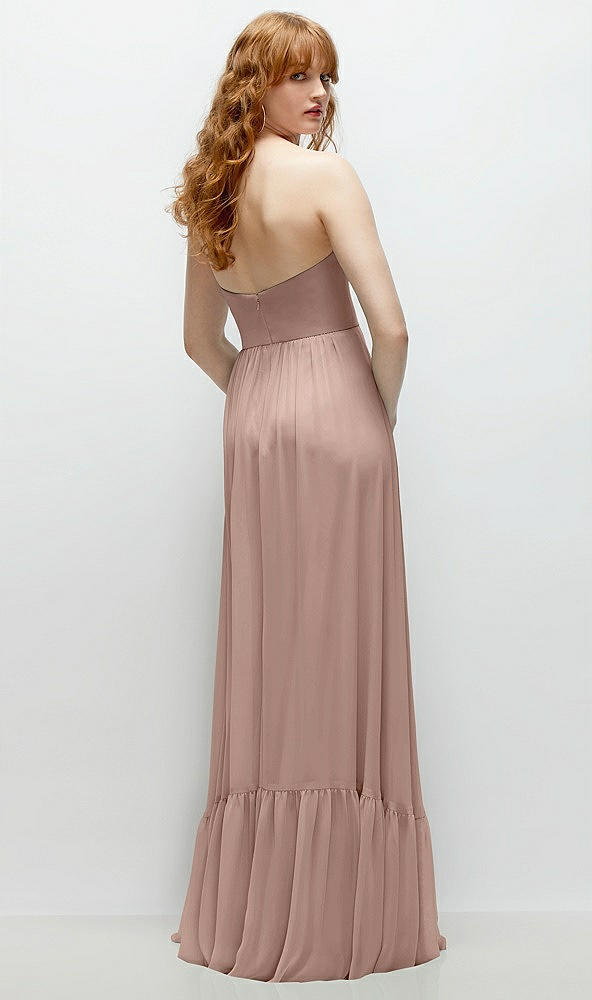 Back View - Neu Nude Strapless Cat-Eye Corset Maxi Dress with Ruffle Hem A-Line Skirt