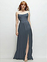 Front View Thumbnail - Silverstone Strapless Cat-Eye Corset Maxi Dress with Ruffle Hem A-Line Skirt