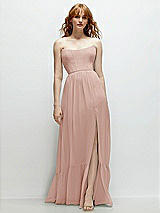 Front View Thumbnail - Toasted Sugar Strapless Cat-Eye Corset Maxi Dress with Ruffle Hem A-Line Skirt