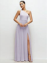 Front View Thumbnail - Moondance Chiffon One-Shoulder Maxi Dress with Circle Skirt