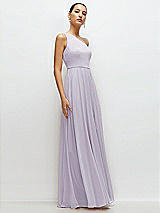 Side View Thumbnail - Moondance Chiffon One-Shoulder Maxi Dress with Circle Skirt