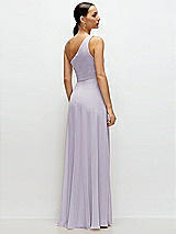 Rear View Thumbnail - Moondance Chiffon One-Shoulder Maxi Dress with Circle Skirt