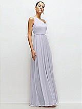 Side View Thumbnail - Silver Dove Chiffon One-Shoulder Maxi Dress with Circle Skirt