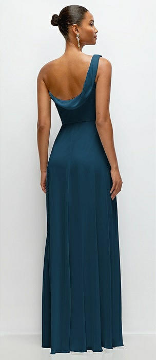 Atlantic Blue Cowl Back Bridesmaid Dresses