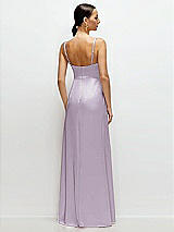 Rear View Thumbnail - Lilac Haze Cowl Neck Satin Maxi Dress with Adjustable Spaghetti Straps