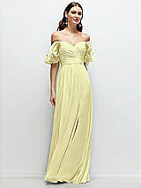 Alt View 1 Thumbnail - Butter Yellow Dramatic Ruffle Edge Strap Chiffon Maxi Dress