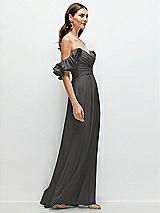 Alt View 2 Thumbnail - Caviar Gray Dramatic Ruffle Edge Strap Chiffon Maxi Dress