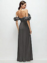 Alt View 3 Thumbnail - Caviar Gray Dramatic Ruffle Edge Strap Chiffon Maxi Dress