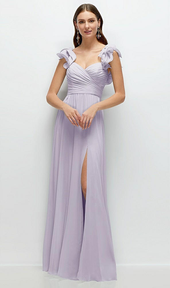 Front View - Moondance Dramatic Ruffle Edge Strap Chiffon Maxi Dress