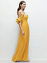 Alt View 2 Thumbnail - NYC Yellow Dramatic Ruffle Edge Strap Chiffon Maxi Dress