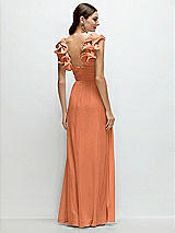 Rear View Thumbnail - Sweet Melon Dramatic Ruffle Edge Strap Chiffon Maxi Dress