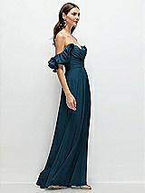 Alt View 2 Thumbnail - Atlantic Blue Dramatic Ruffle Edge Strap Chiffon Maxi Dress