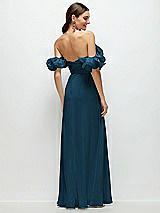 Alt View 3 Thumbnail - Atlantic Blue Dramatic Ruffle Edge Strap Chiffon Maxi Dress