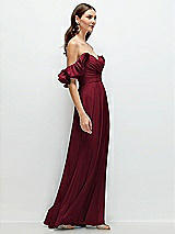 Alt View 2 Thumbnail - Burgundy Dramatic Ruffle Edge Strap Chiffon Maxi Dress